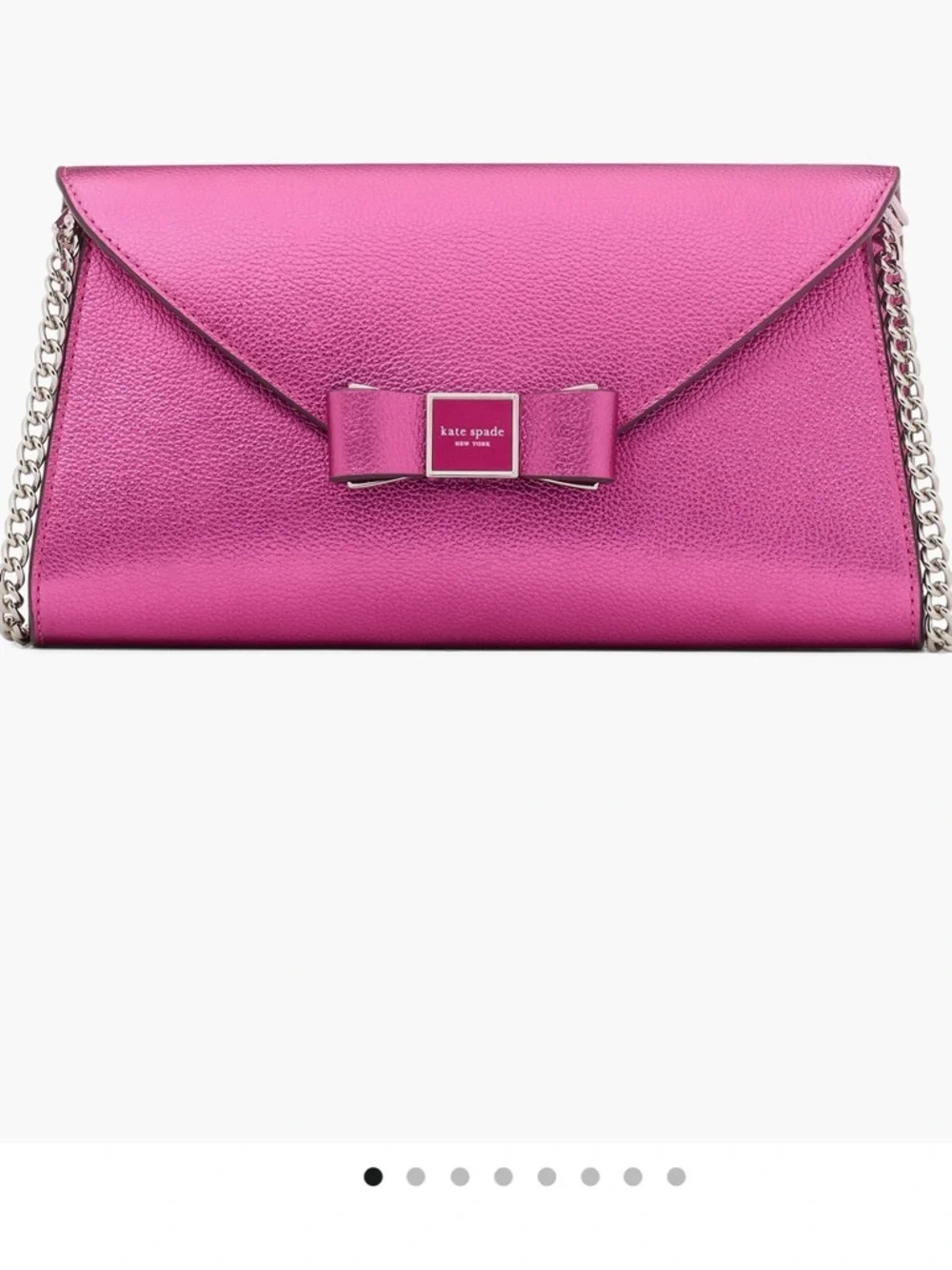 Kate Spade Morgan Bow Metallic Envelope Flap Crossbody and dust bag NWT
